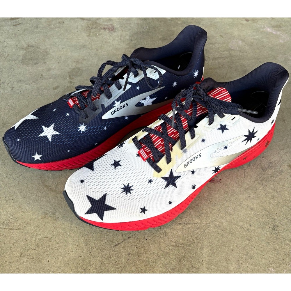Brooks Launch 8 Men's Running Shoes USA Stars Red White Blue Low Top 110358